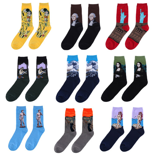 Happy Famous Painting Socks
